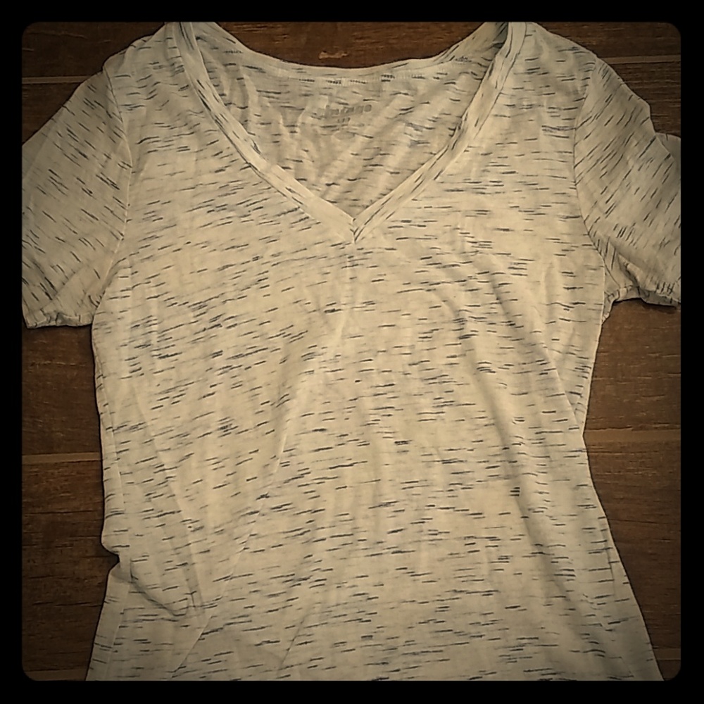 White and blue t shirt
